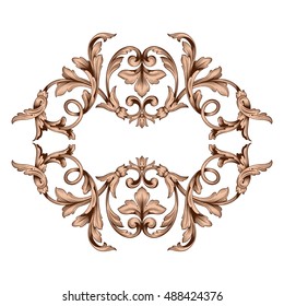 Vintage baroque element ornament. Retro pattern antique style acanthus. Decorative design element filigree calligraphy vector.
