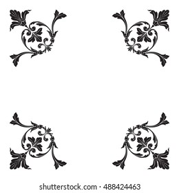 Vintage baroque element ornament. Retro pattern antique style acanthus. Decorative design element filigree calligraphy vector.