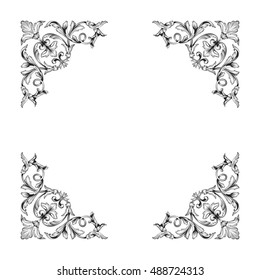 Vintage baroque element ornament. Retro pattern antique style acanthus. Decorative design element filigree calligraphy vector.