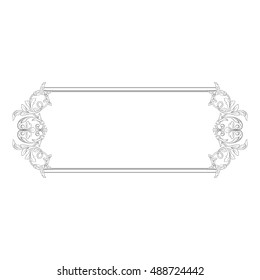 Vintage baroque element ornament. Retro pattern antique style acanthus. Decorative design element filigree calligraphy vector.