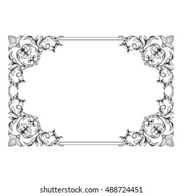 Vintage baroque element ornament. Retro pattern antique style acanthus. Decorative design element filigree calligraphy vector.