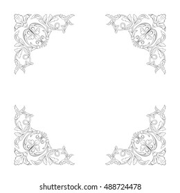Vintage baroque element ornament. Retro pattern antique style acanthus. Decorative design element filigree calligraphy vector.