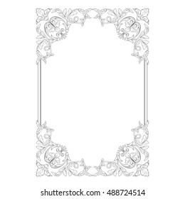 Vintage baroque element ornament. Retro pattern antique style acanthus. Decorative design element filigree calligraphy vector.