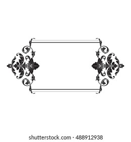 Vintage baroque element ornament. Retro pattern antique style acanthus. Decorative design element filigree calligraphy vector.