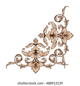 Vintage baroque element ornament. Retro pattern antique style acanthus. Decorative design element filigree calligraphy vector.