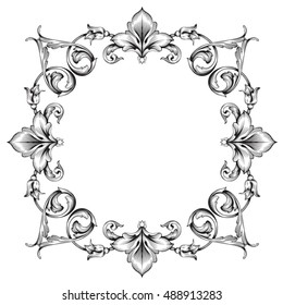 Vintage baroque element ornament. Retro pattern antique style acanthus. Decorative design element filigree calligraphy vector.