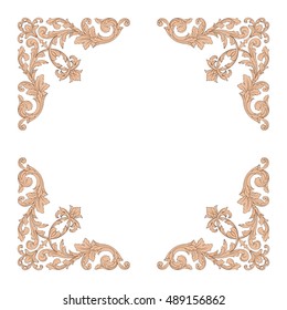 Vintage baroque element ornament. Retro pattern antique style acanthus. Decorative design element filigree calligraphy vector.