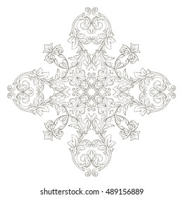 Vintage baroque element ornament. Retro pattern antique style acanthus. Decorative design element filigree calligraphy vector.