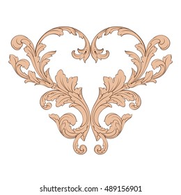 Vintage baroque element ornament. Retro pattern antique style acanthus. Decorative design element filigree calligraphy vector.
