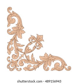 Vintage baroque element ornament. Retro pattern antique style acanthus. Decorative design element filigree calligraphy vector.
