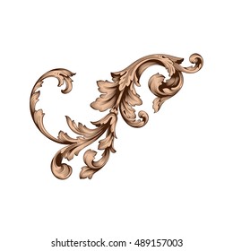 Vintage baroque element ornament. Retro pattern antique style acanthus. Decorative design element filigree calligraphy vector.