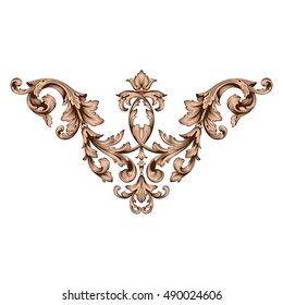 Vintage baroque element ornament. Retro pattern antique style acanthus. Decorative design element filigree calligraphy vector.