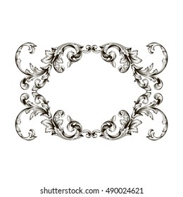 Vintage baroque element ornament. Retro pattern antique style acanthus. Decorative design element filigree calligraphy vector.