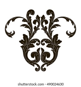 Vintage baroque element ornament. Retro pattern antique style acanthus. Decorative design element filigree calligraphy vector.