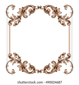 Vintage baroque element ornament. Retro pattern antique style acanthus. Decorative design element filigree calligraphy vector.