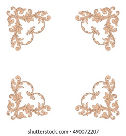 Vintage baroque element ornament. Retro pattern antique style acanthus. Decorative design element filigree calligraphy vector.