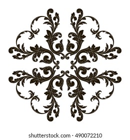Vintage baroque element ornament. Retro pattern antique style acanthus. Decorative design element filigree calligraphy vector.