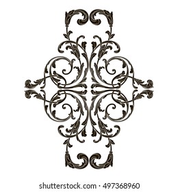 Vintage baroque element ornament retro pattern antique style acanthus. Decorative design element filigree calligraphy vector. You can use for wedding decoration of greeting card and laser cutting