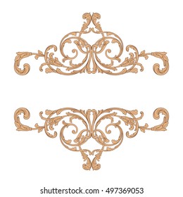 Vintage baroque element ornament retro pattern antique style acanthus. Decorative design element filigree calligraphy vector. You can use for wedding decoration of greeting card and laser cutting