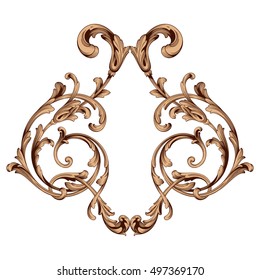 Vintage baroque element ornament retro pattern antique style acanthus. Decorative design element filigree calligraphy vector. You can use for wedding decoration of greeting card and laser cutting