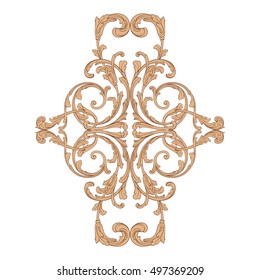 Vintage baroque element ornament retro pattern antique style acanthus. Decorative design element filigree calligraphy vector. You can use for wedding decoration of greeting card and laser cutting