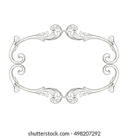 Vintage baroque element ornament retro pattern antique style acanthus. Decorative design element filigree calligraphy vector. You can use for wedding decoration of greeting card and laser cutting