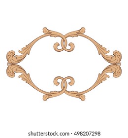 Vintage baroque element ornament retro pattern antique style acanthus. Decorative design element filigree calligraphy vector. You can use for wedding decoration of greeting card and laser cutting