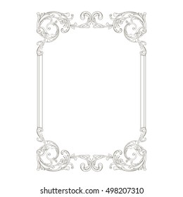 Vintage baroque element ornament retro pattern antique style acanthus. Decorative design element filigree calligraphy vector. You can use for wedding decoration of greeting card and laser cutting