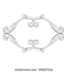 Vintage baroque element ornament retro pattern antique style acanthus. Decorative design element filigree calligraphy vector. You can use for wedding decoration of greeting card and laser cutting