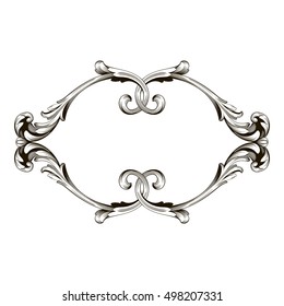 Vintage baroque element ornament retro pattern antique style acanthus. Decorative design element filigree calligraphy vector. You can use for wedding decoration of greeting card and laser cutting