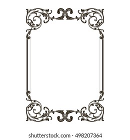Vintage baroque element ornament retro pattern antique style acanthus. Decorative design element filigree calligraphy vector. You can use for wedding decoration of greeting card and laser cutting