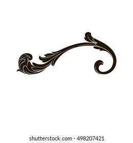 Vintage baroque element ornament retro pattern antique style acanthus. Decorative design element filigree calligraphy vector. You can use for wedding decoration of greeting card and laser cutting