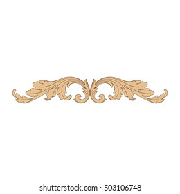 Vintage baroque element ornament retro pattern antique style acanthus. Decorative design element filigree calligraphy vector. You can use for wedding decoration of greeting card and laser cutting