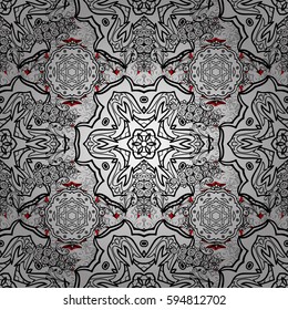 Vintage baroque floral seamless pattern in white over. Ornate vector decoration. Luxury, royal and Victorian concept. Golden element on background.