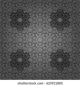 Vintage baroque floral seamless pattern in dim over gray. Ornate vector decoration. Luxury, royal and Victorian concept. Dim element on gray background.