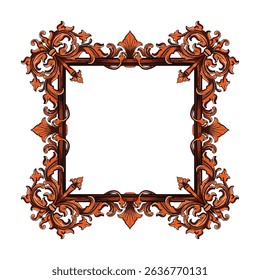 vintage baroque frame border with floral ornament
