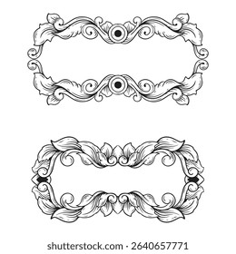 Vintage baroque frame. Decorative element for design. Vector illustration