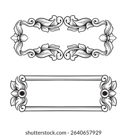 Vintage baroque frame. Decorative element for design. Vector illustration