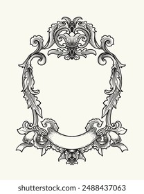 Vintage baroque frame with decorative ornaments