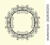vintage baroque frame with flora engraving ornament