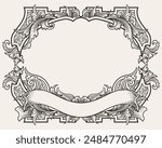 vintage baroque frame with flora ornament