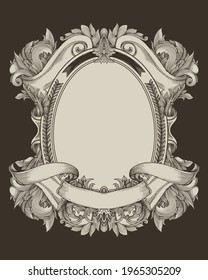 vintage baroque frame with flora ornament
