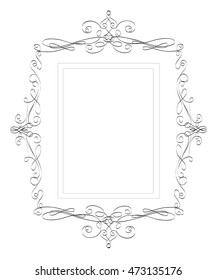 Vintage baroque frame floral ornament border retro pattern antique style -  vector