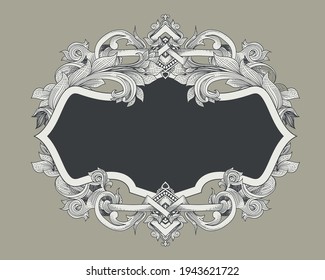 Vintage Baroque Frame With Heraldic Shield