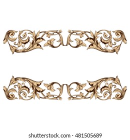 Vintage baroque frame ornament. Retro pattern antique style acanthus. Decorative design element filigree calligraphy vector.