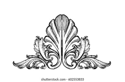 Vintage baroque frame scroll