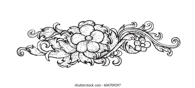 Vintage baroque frame scroll