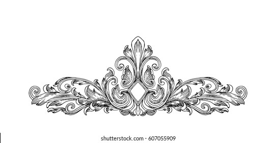 Vintage baroque frame scroll