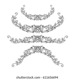 Vintage baroque frame scroll