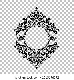 Vintage baroque frame scroll ornament engraving border floral retro pattern antique style acanthus foliage swirl decorative design element filigree calligraphy wedding .